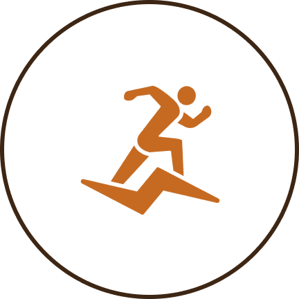 Person running on an upward arrow.